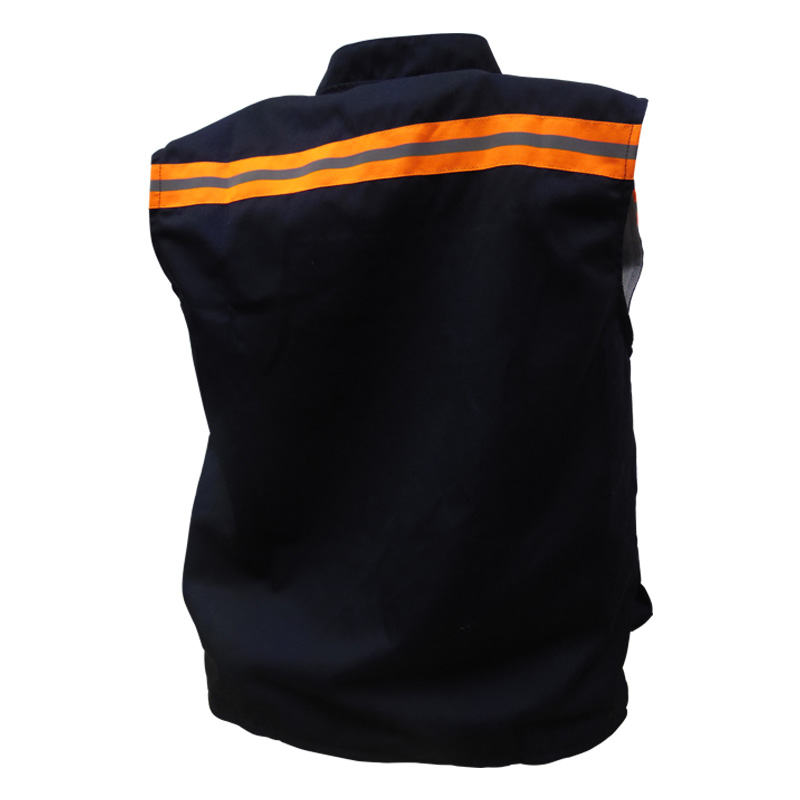 Chaleco Obra Civil Azul Forro Gris y Reflejante CHBG38 SHABA