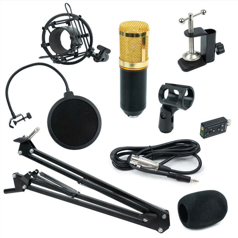 Microfono Condensador Set Con Accesorios De Grabacion