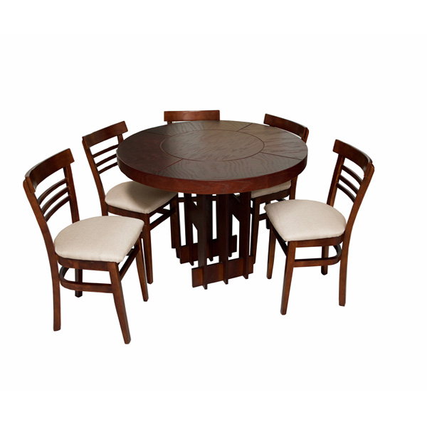 Comedor Evok - Chapa encino, 5 sillas