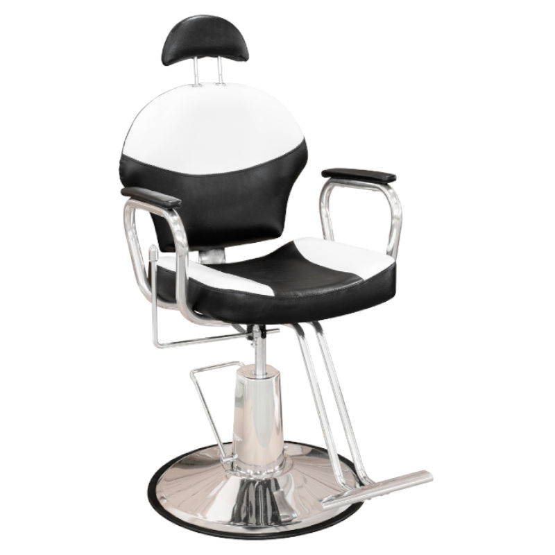 Silla Barberia Hidraulica Reclinable Peluqueria Estetica Blanco/Negro