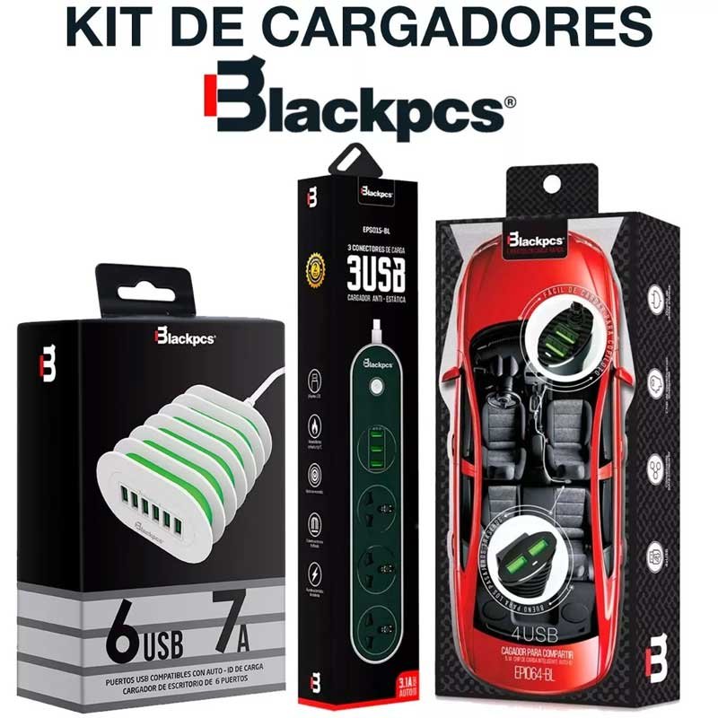 Kit Cargadores Blackpcs Esh036-w Eps015-bl  Epi064-bl