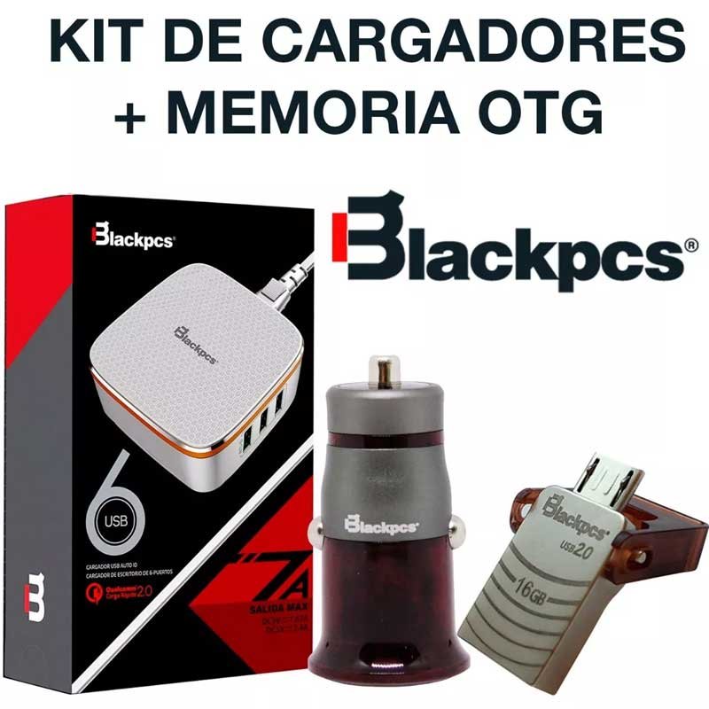  Paquete Turbo Cargadores + Memoria Otg 32gb Blackpcs 
