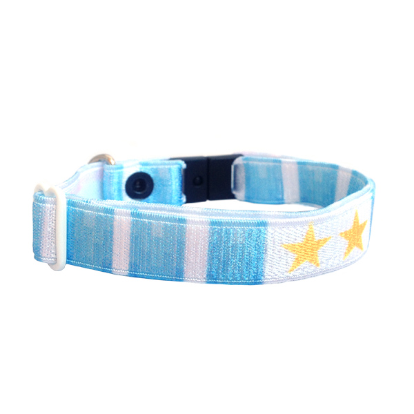 Collar Para Gato Con Dise?o En Azul De El?stico Y Broche De Seguridad Breakaway. Marca Nyucat