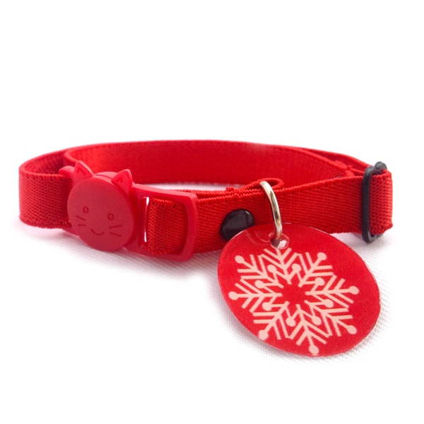 Collar Para Gato Navide?o Con Medalla De Identificaci?n Y Broche Breakaway En Forma De Gato. Marca Nyucat