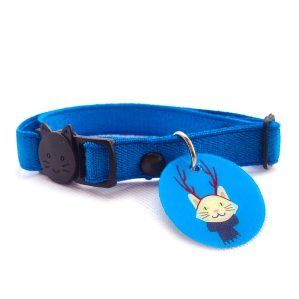 Collar Para Gato Navideño Con Medalla De Identificación Y Broche Breakaway En Forma De Gato. Marca Nyucat