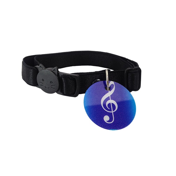 Collar Para Gato Color Negro Con Medalla De Identificaci?n Y Broche Breakaway En Forma De Gato. Marca Nyucat