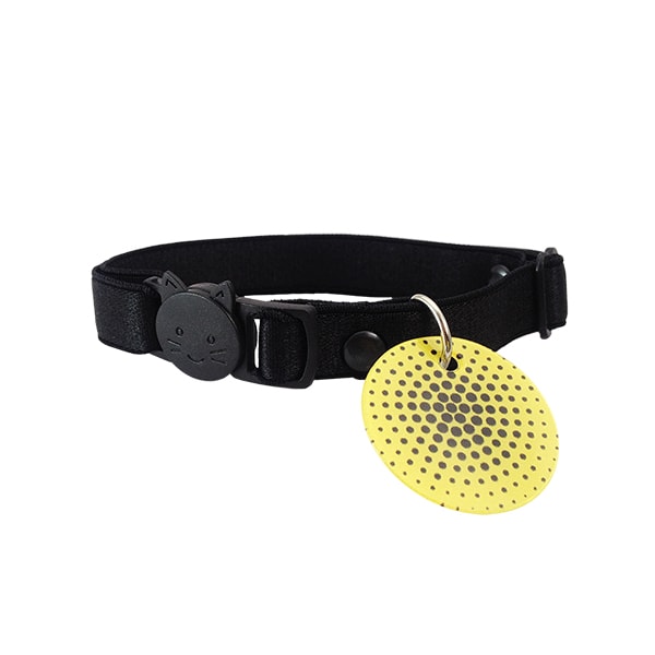 Collar Para Gato Color Negro Con Medalla De Identificación Y Broche Breakaway En Forma De Gato. Marca Nyucat