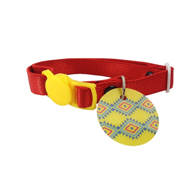 Collar Para Gato Color Rojo Con Medalla De Identificaci?n Y Broche Breakaway En Forma De Gato. Marca Nyucat