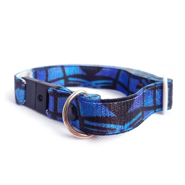 Collar Para Gato Con Dise?o En Azul De El?stico Y Broche De Seguridad Breakaway. Marca Nyucat
