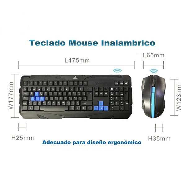  Combo Teclado Mouse Inalambrico Mac Pc Linux Español 