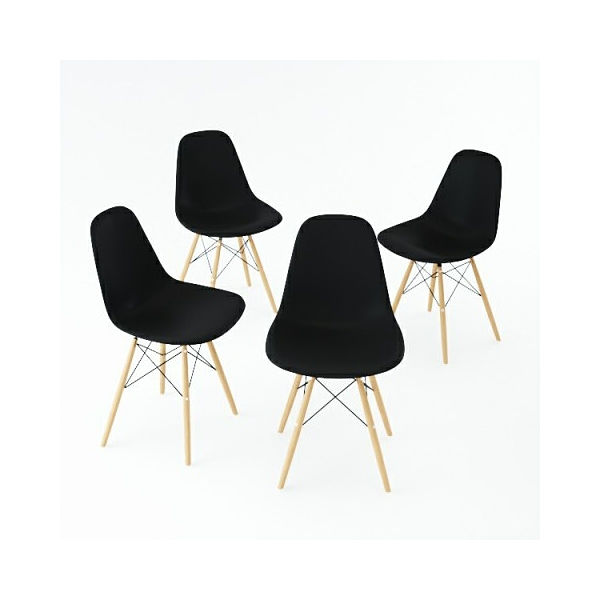 Set 4 Sillas Réplica Eames Negro Nuuk Concept