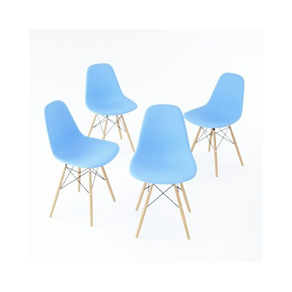 Set 4 Sillas Réplica Eames Azul Nuuk Concept