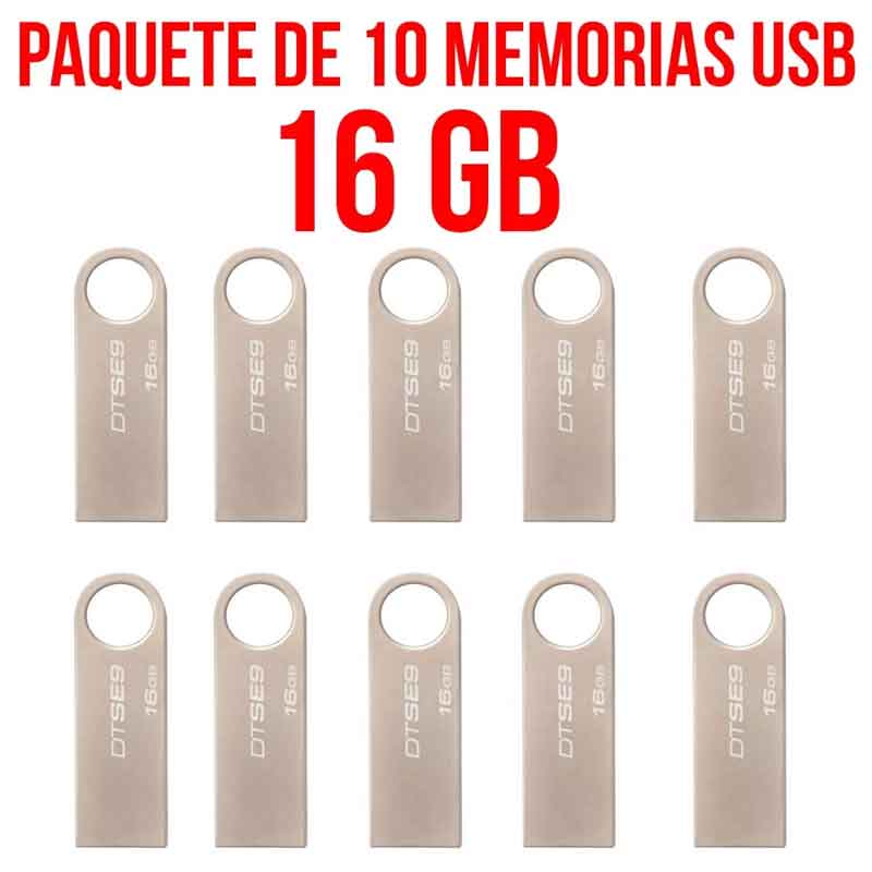 Memorias Usb 16gb Kingston Dtse9h/16gbz Paquete De 10 Piezas