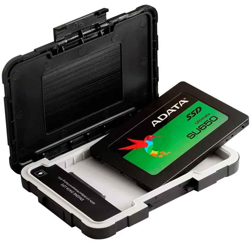 Gabinete Case Disco Duro SSD ADATA ED600 USB 3.1 Sata 2.5 AED600-U31-CBK 