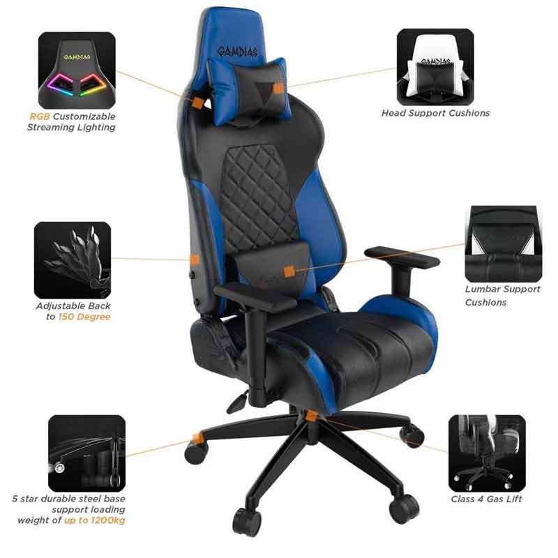 Silla Gamer GAMDIAS ACHILLES E1 L AZUL