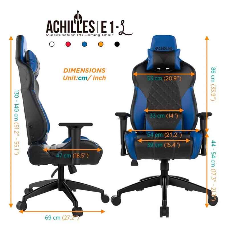 Silla Gamer GAMDIAS ACHILLES E1 L AZUL