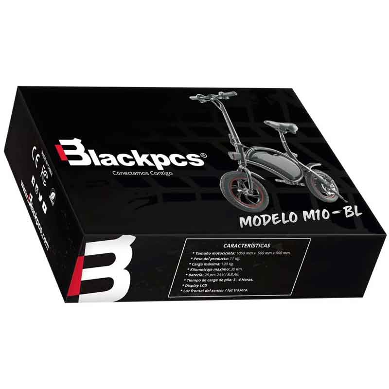 Bicicleta Electrica Blackpcs M10-bl Fibra De Carbon 300w