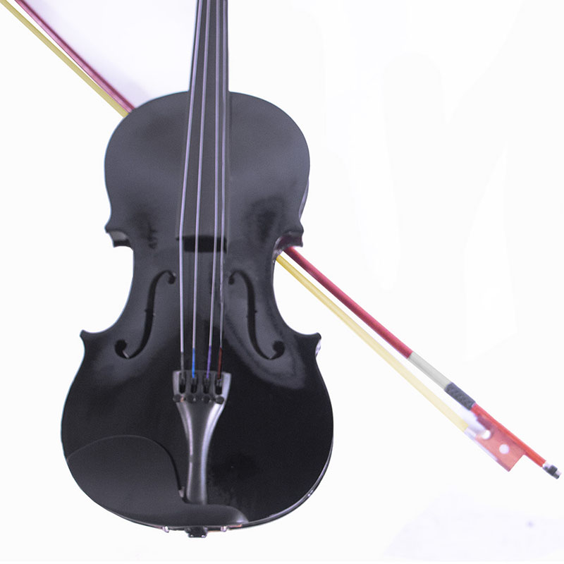 Violi­n Acustico 4/4 Profesional Madera Fina Negro Estudiante Musica