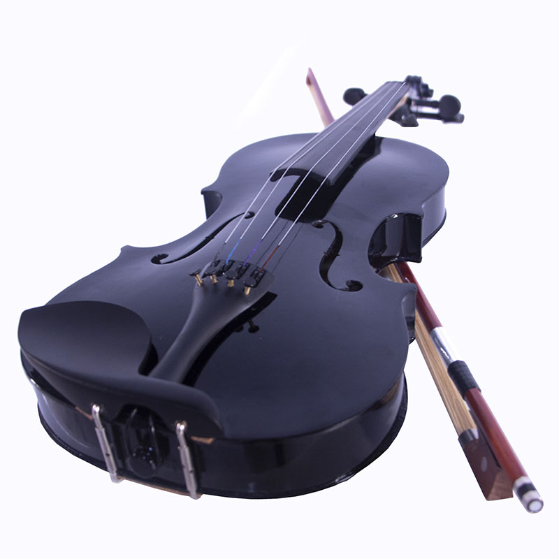 Violi­n Acustico 4/4 Profesional Madera Fina Negro Estudiante Musica