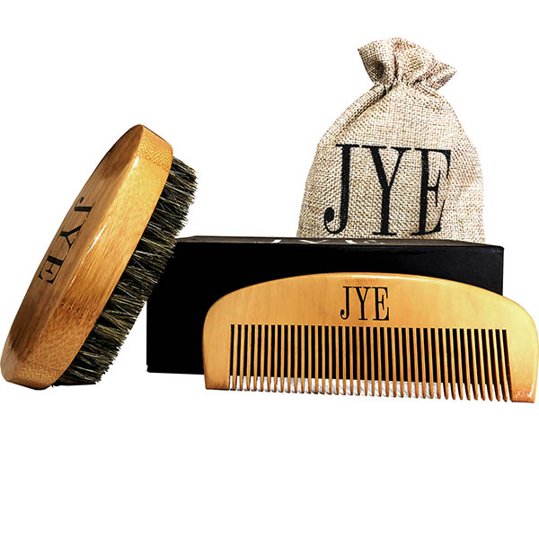Kit de Super calidad Cepillo y Peine de madera con cerdas de jabalí