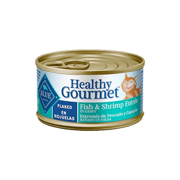 Blue Alimento Húmedo para gato adulto Entrada de pescado y camaron en Gravy 900 gr