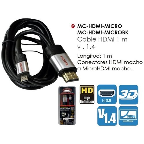Cable HDMI a Micro HDMI 1.4 Master 3D/1080p