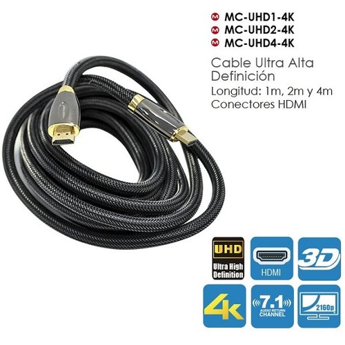 Cable HDMI Master Ultra-HD Conectores chapados en oro