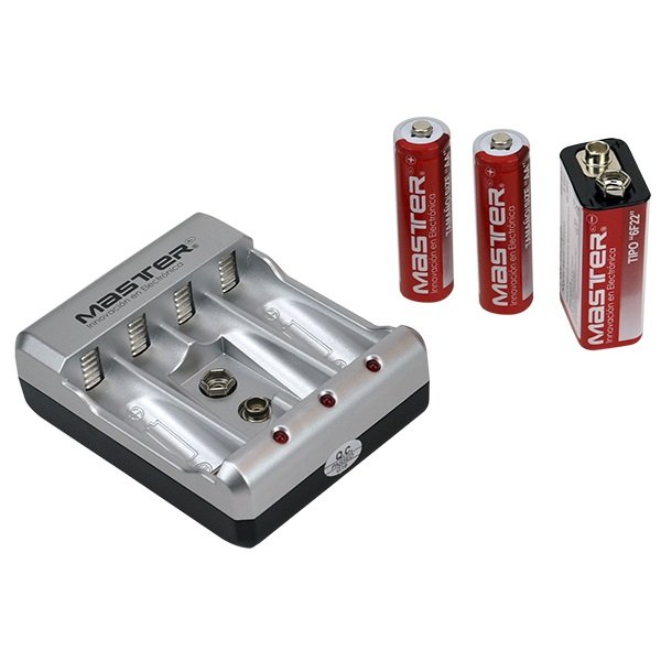 Mini Cargador de baterias Master AA/AAA/PP3
