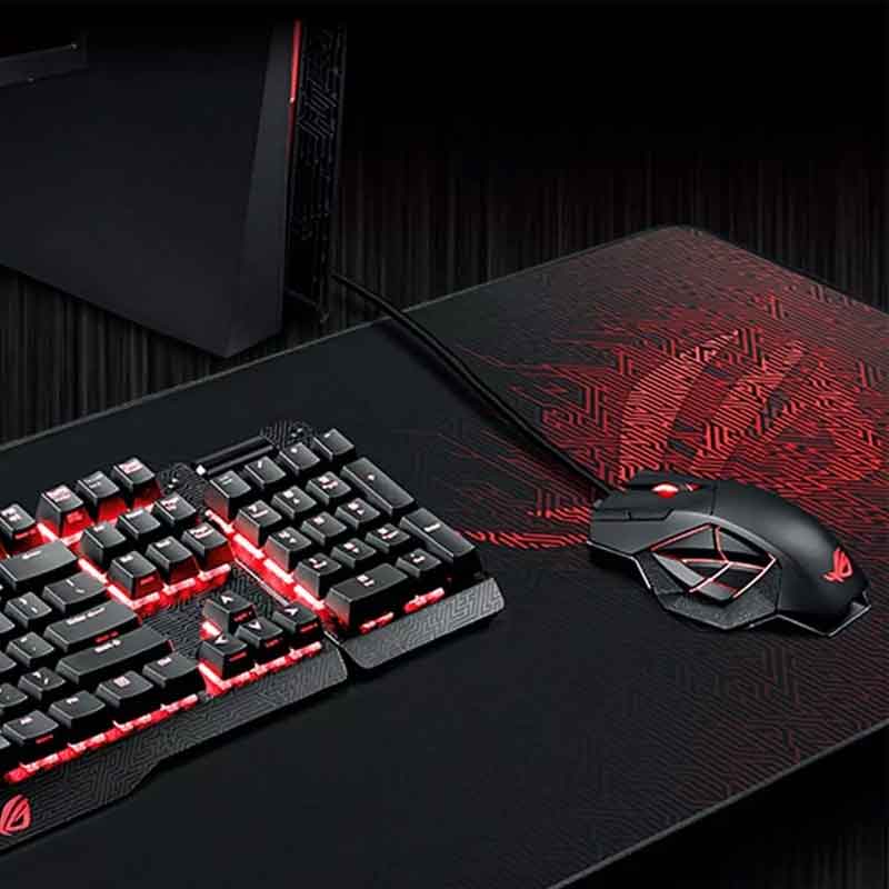 Mouse Pad Gamer Asus Rog Sheath Extra Grande Negro Rojo