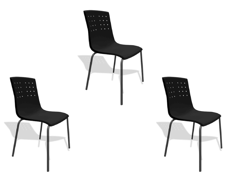 Set De 3 Sillas Stilisima Negro Nuuk Concept