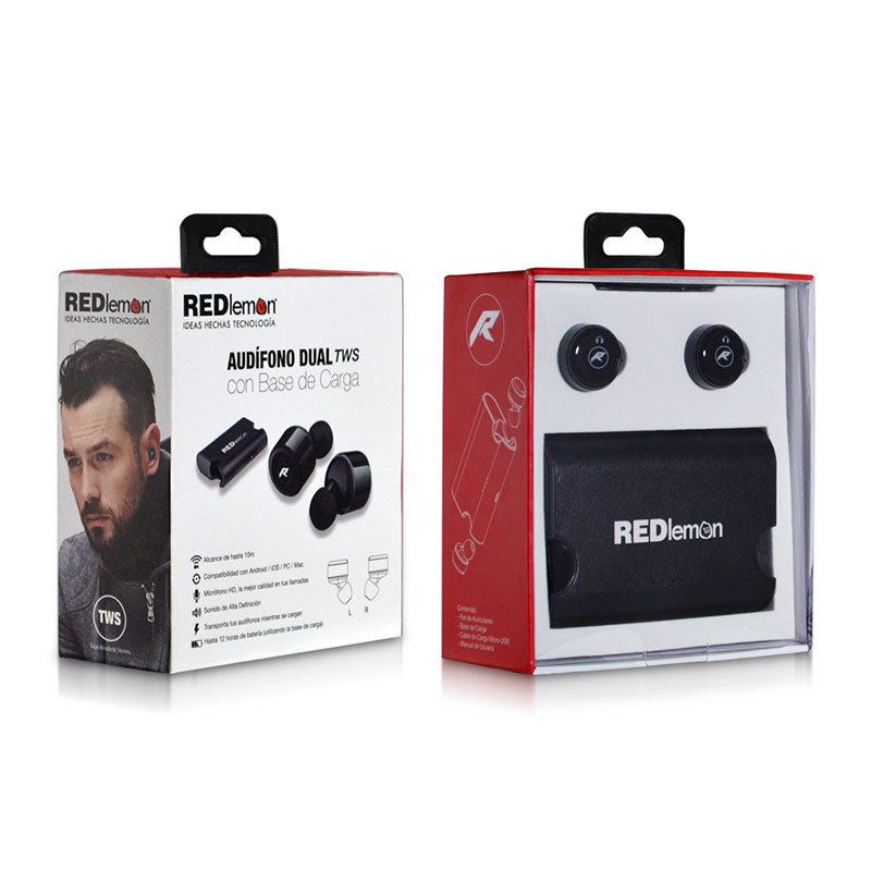 Redlemon Audífonos y Manos Libres Bluetooth Mini Dual con Power Bank