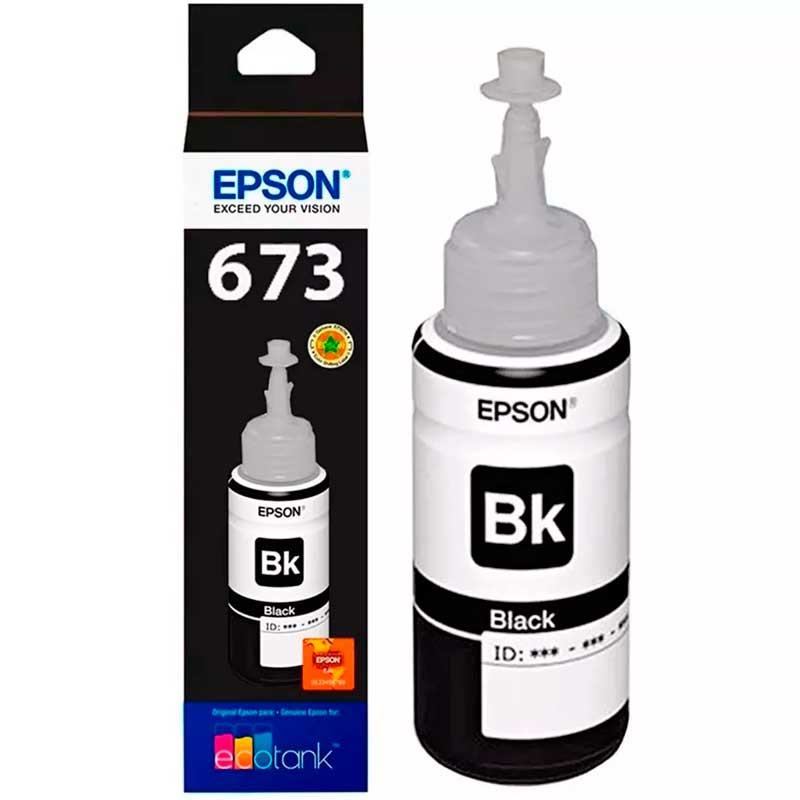 Botella De Tinta Epson T673 L800 L805 L810 L850 L1800 Negro T673120-AL