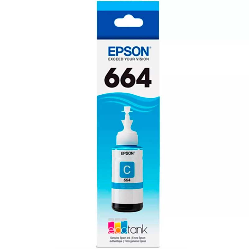 Botella De Tinta Epson T664 L310 L380 L575 Cyan T664220-AL
