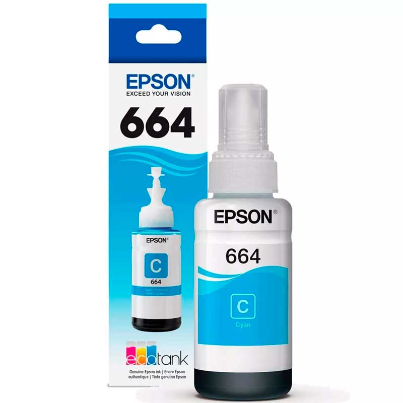 Botella De Tinta Epson T664 L310 L380 L575 Cyan T664220-AL