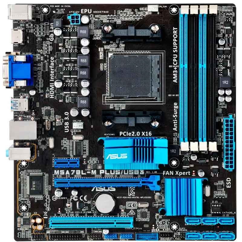 Tarjeta Madre Asus M5a78l-m Plus Usb3 Socket Am3+ 4ddr3 Pcie