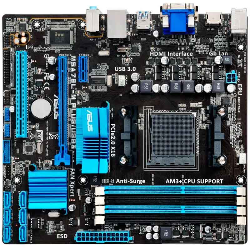 Tarjeta Madre Asus M5a78l-m Plus Usb3 Socket Am3+ 4ddr3 Pcie