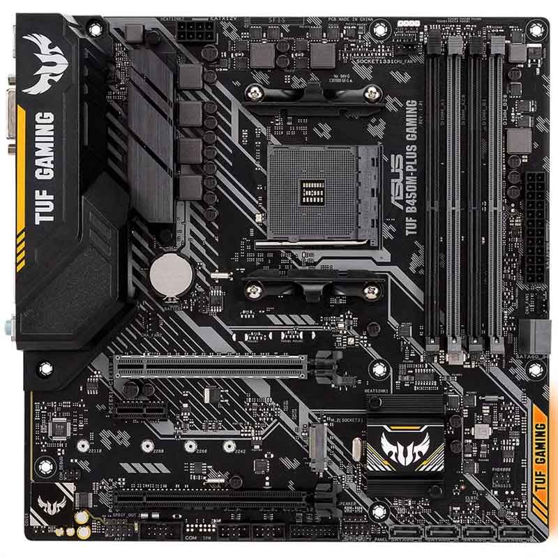 Tarjeta Madre ASUS TUF B450M-PLUS Gaming AM4 DDR4 Micro ATX
