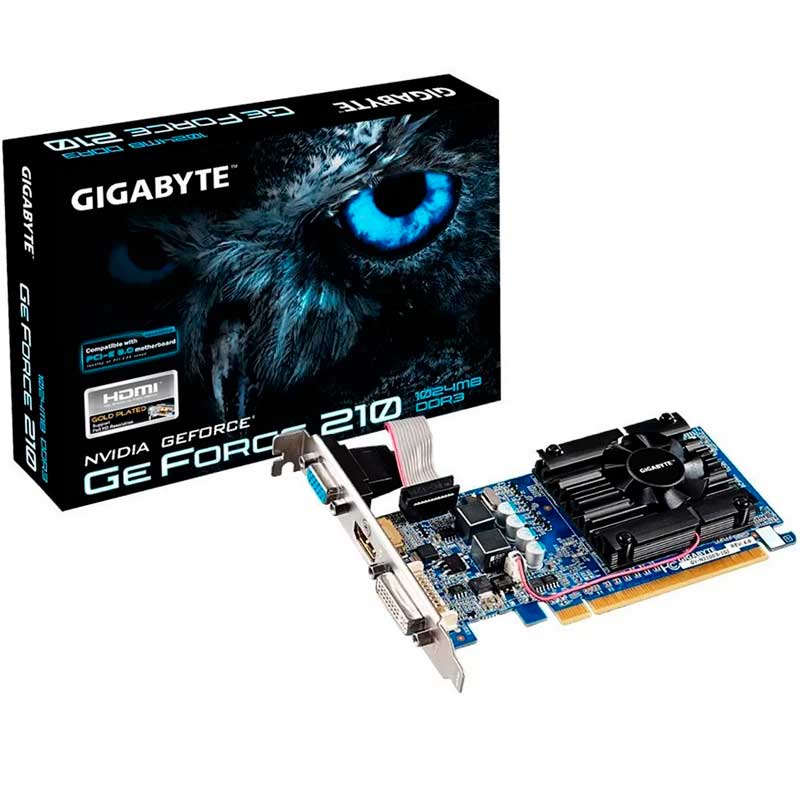 Tarjeta de Video GIGABYTE Nvidia Geforce 210 1GB DDR3 GVN210D31GI 