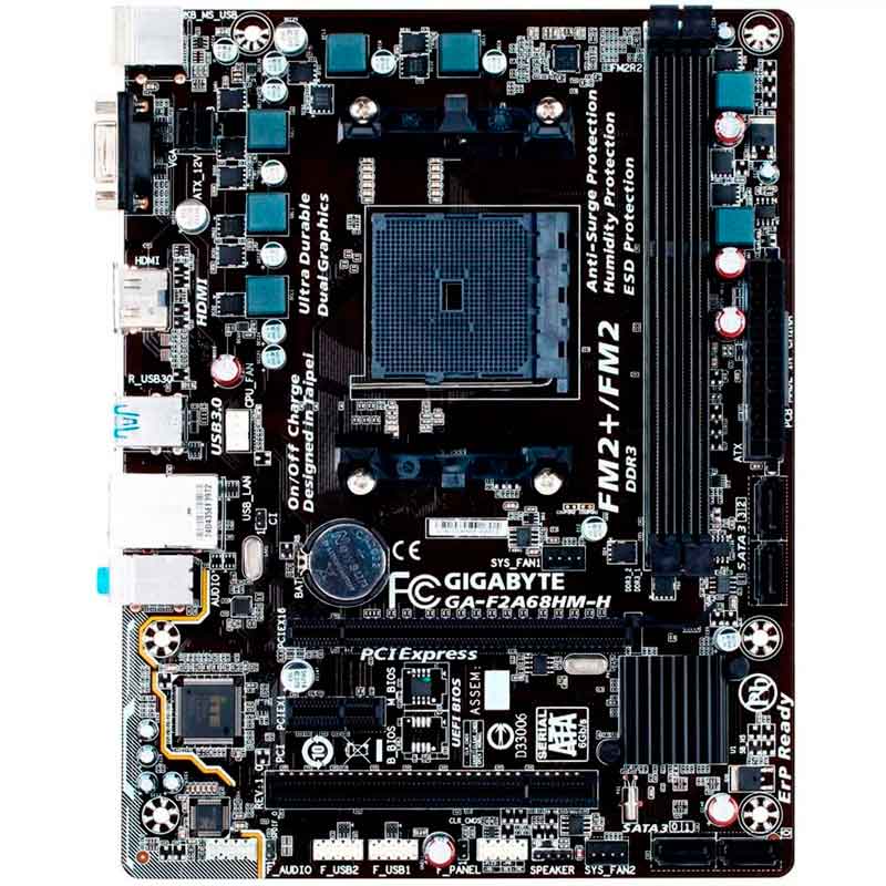 Tarjeta Madre GIGABYTE F2A68HMH AMD FM2FM2 DDR3 Micro ATX