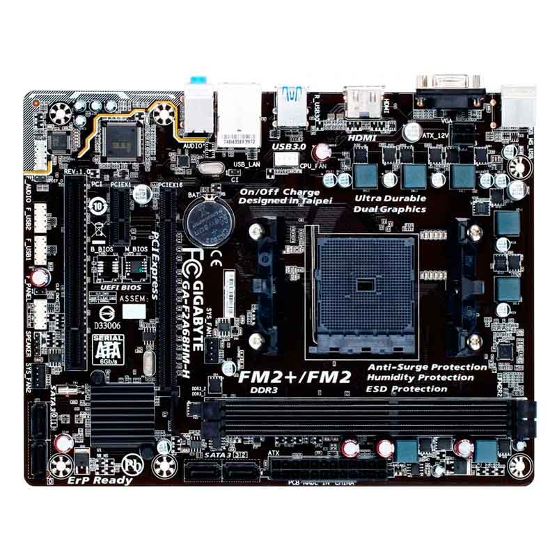 Tarjeta Madre GIGABYTE F2A68HMH AMD FM2FM2 DDR3 Micro ATX