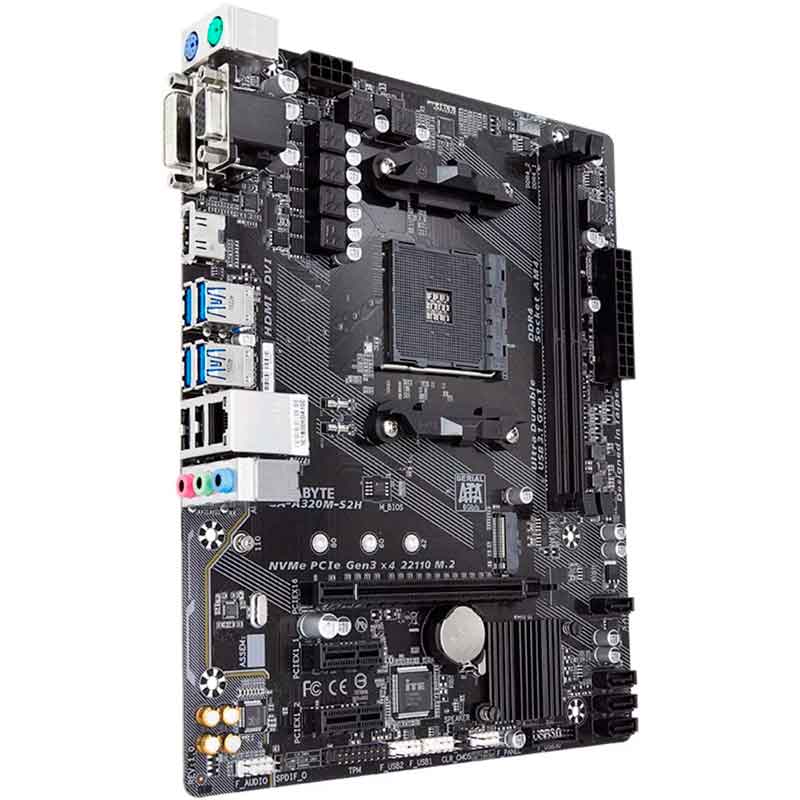 Tarjeta Madre GIGABYTE GA-A320M-S2H V.2 AMD AM4 Micro ATX 