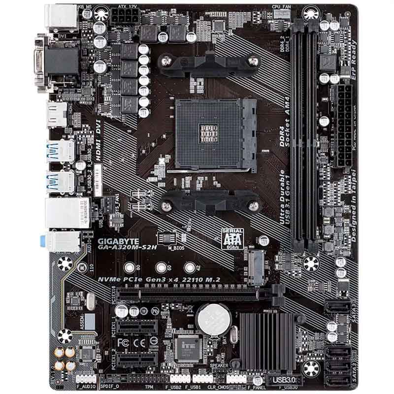 Tarjeta Madre GIGABYTE GA-A320M-S2H V.2 AMD AM4 Micro ATX 
