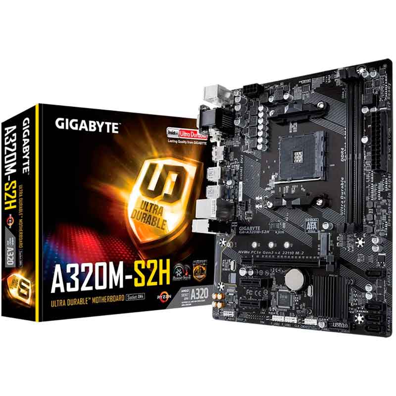 Tarjeta Madre GIGABYTE GA-A320M-S2H V.2 AMD AM4 Micro ATX 