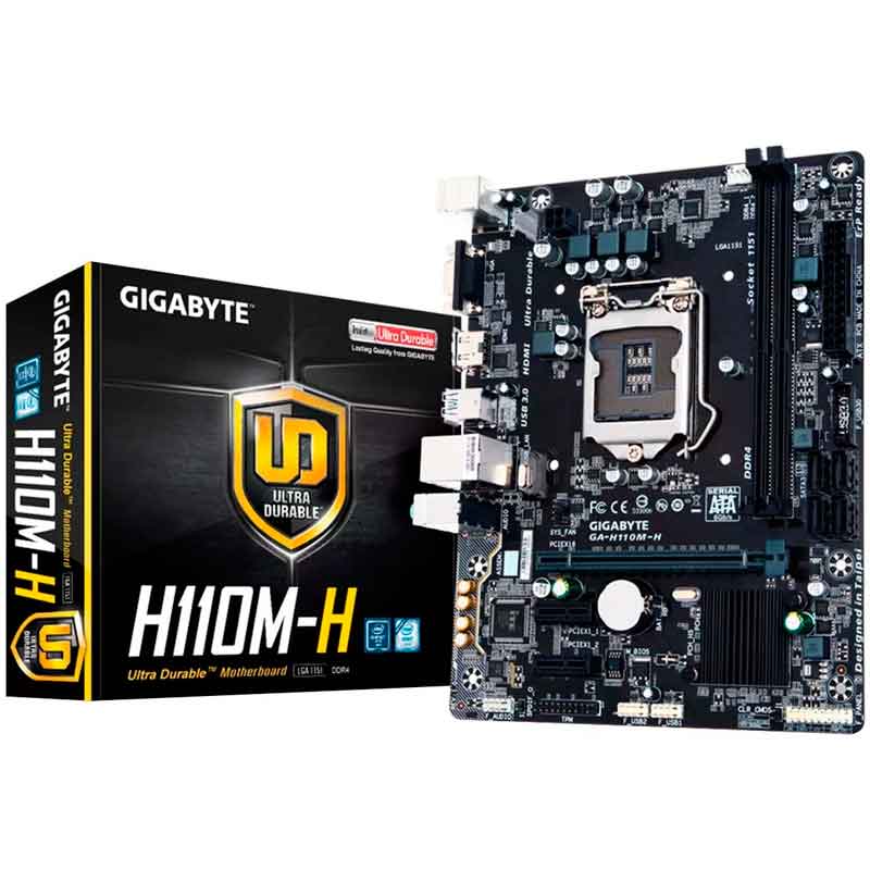 Tarjeta Madre GIGABYTE H110M H 1151 DDR4 Micro ATX