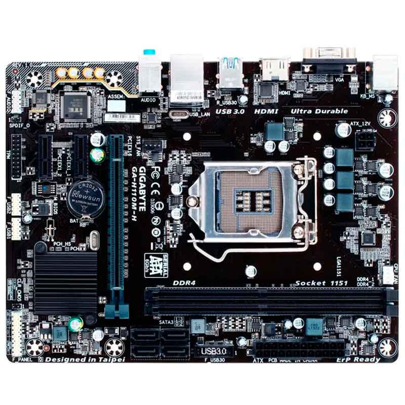 Tarjeta Madre GIGABYTE H110M H 1151 DDR4 Micro ATX