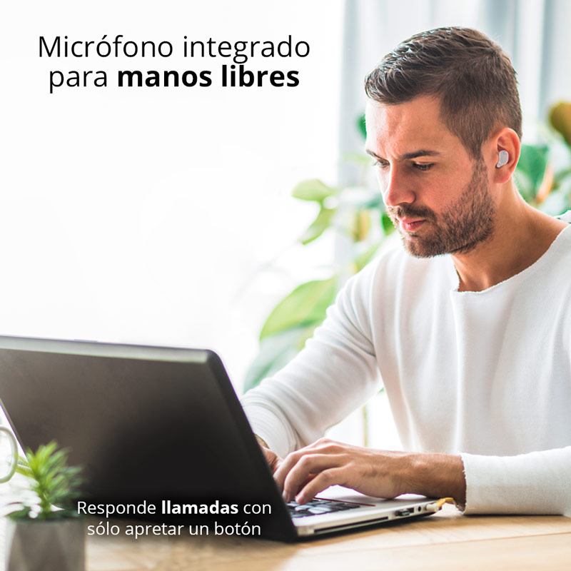 Redlemon Audífonos Bluetooth 5.0 True Wireless Stereo con Base de Carga, Resistentes a Salpicaduras de Agua