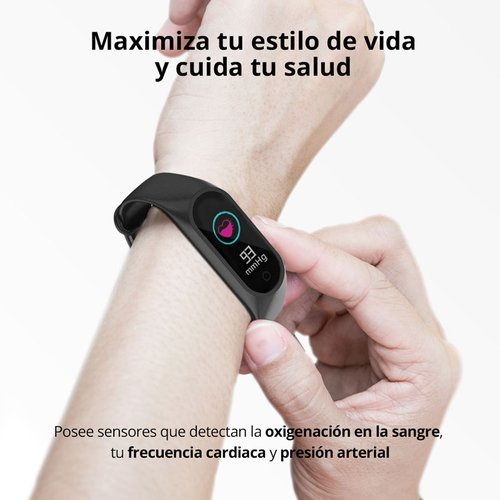 Redlemon Pulsera Inteligente Fitband Sport Monitor Ritmo Cardiaco, Presión, Podómetro, 2 Correas de Regalo