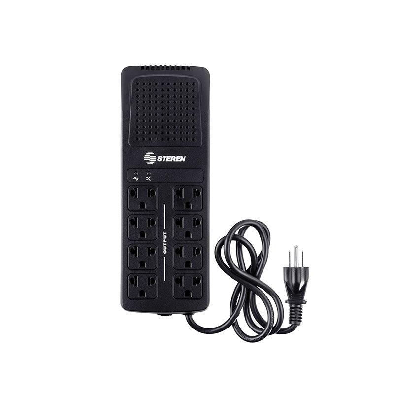 Regulador Voltaje 1000 W Multicontacto 8 Contactos Steren