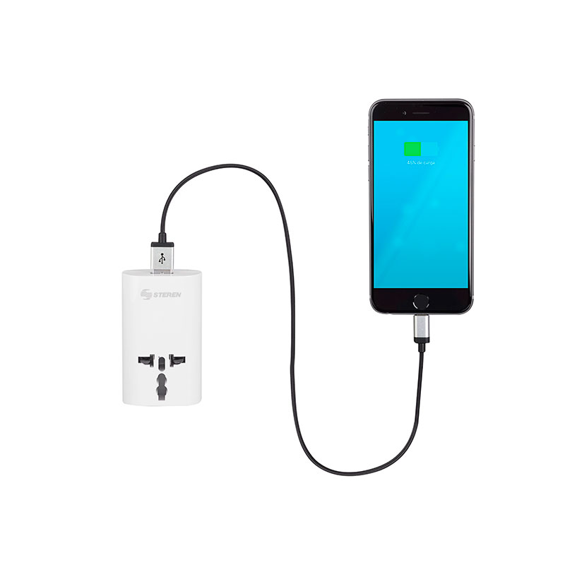 Adaptador Universal Contactos Cargador Usb Viaje Steren