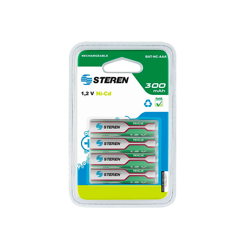 4 Pilas Recargables Aa Nicd 700 Mah 1.4 Diámetro Steren